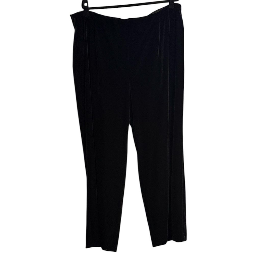 Kasper Black Velour Flowy Pull On Trousers NWT